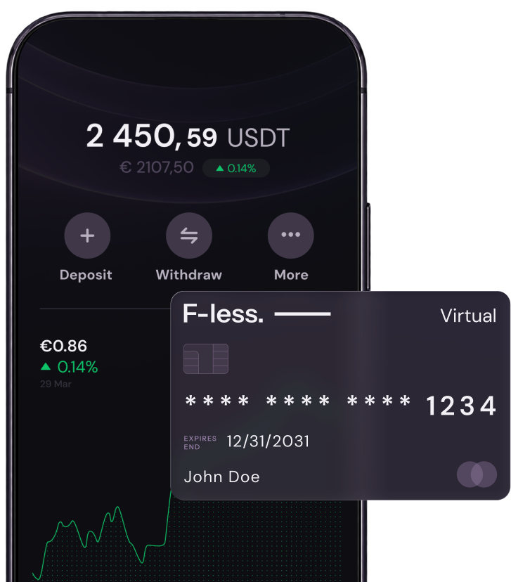 F-less mobile account and virtual card